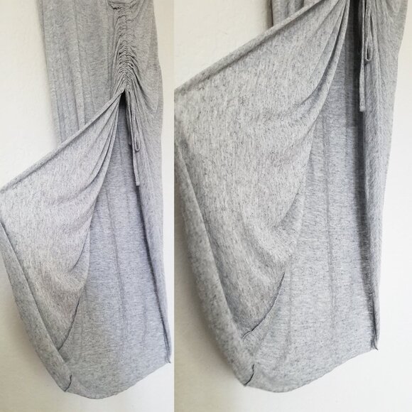 AllSaints Filor Maxi Drawstring Dress Modal Wool Blend Marled Gray Size M $120 - Picture 11 of 16